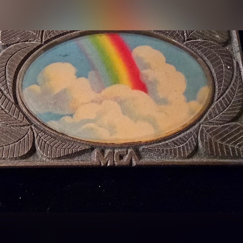 JIMM WATSON 1975 LEGENDARY BUCKLES MCA RECORDS RAINBOW IN THE CLOUDS BELT BUCKLE - Picture 2 of 8